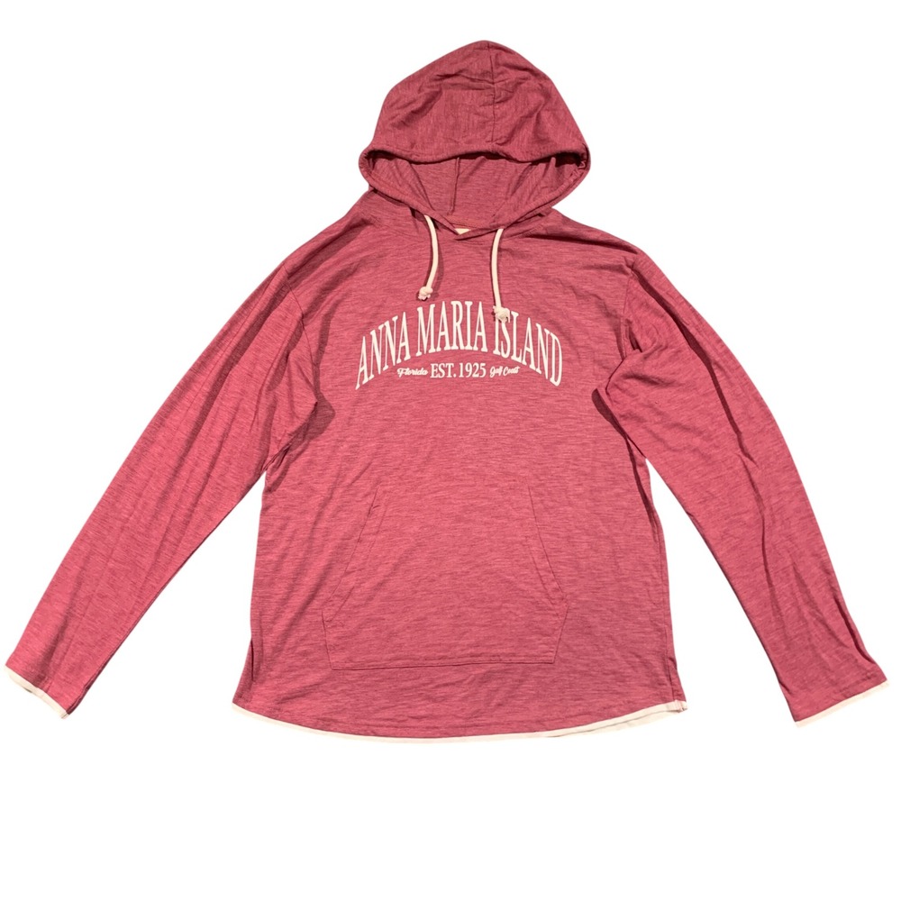 Alvins Island Anna Maria Island Florida Hoodie Unisex XL Pink Heathered Pullover